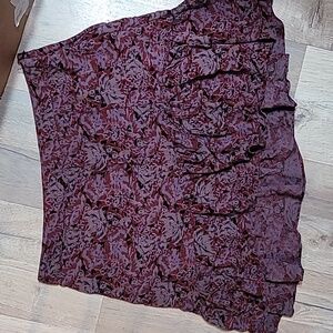 FREE PEOPLE Plum Purple Combo Floral Boho Mini Skirt 💜 Size 12